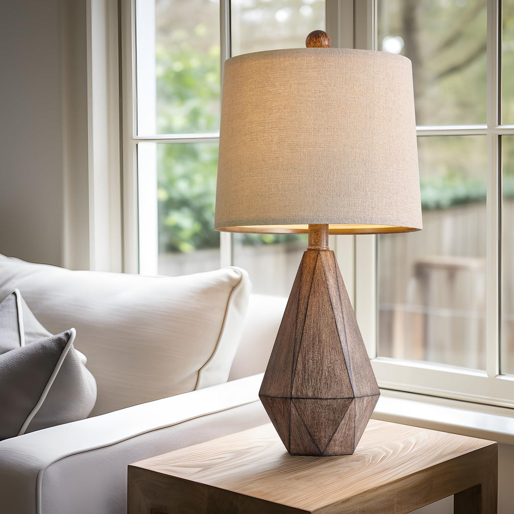 Linen Farmhouse Black Nightstand Lamp — 20.25" - View 3