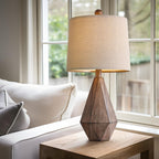 Linen Farmhouse Black Nightstand Lamp — 20.25" - View 3