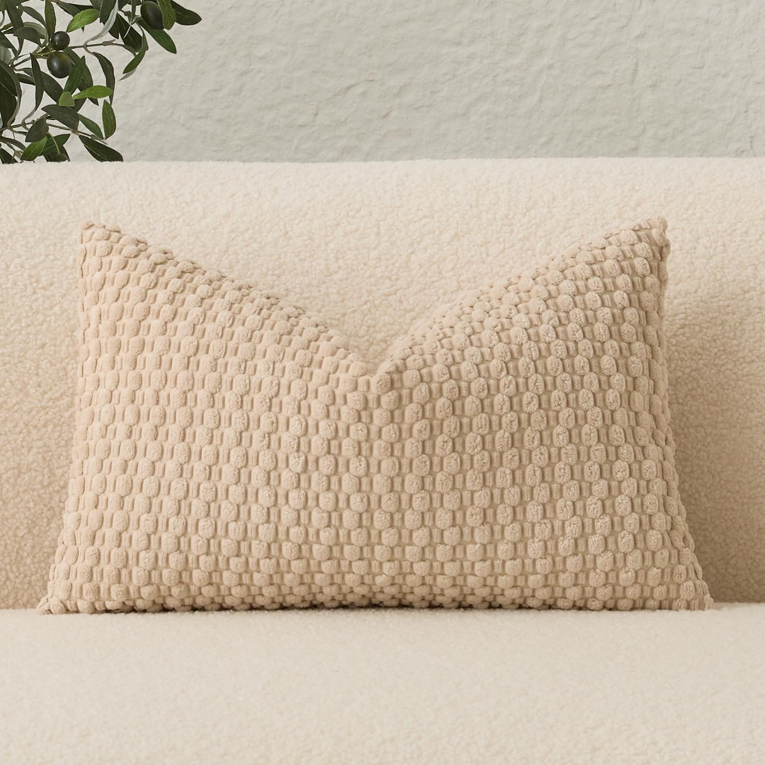 Lumbar Boho Beige Pillow Cover — 24" — 24" x 12" (Pack of 1)