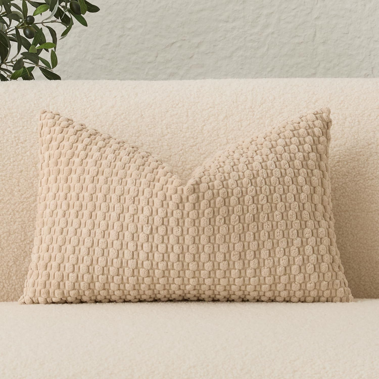 Lumbar Boho Beige Pillow Cover — 24"