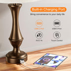 Dimmable Beige Bedside Lamp — Set of 2 - View 3