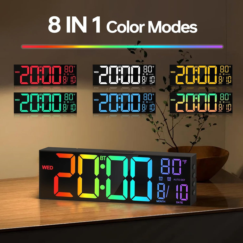 RGB Black Wall Clock — 16.2" - View 5