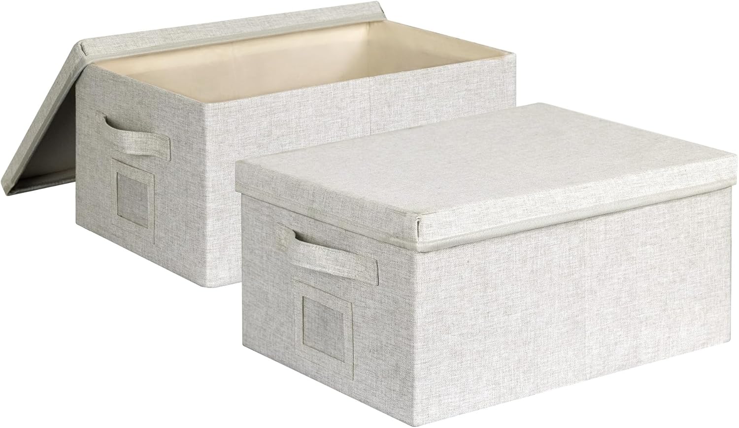 Linen Beige Storage Bin — 6x11 — Off White