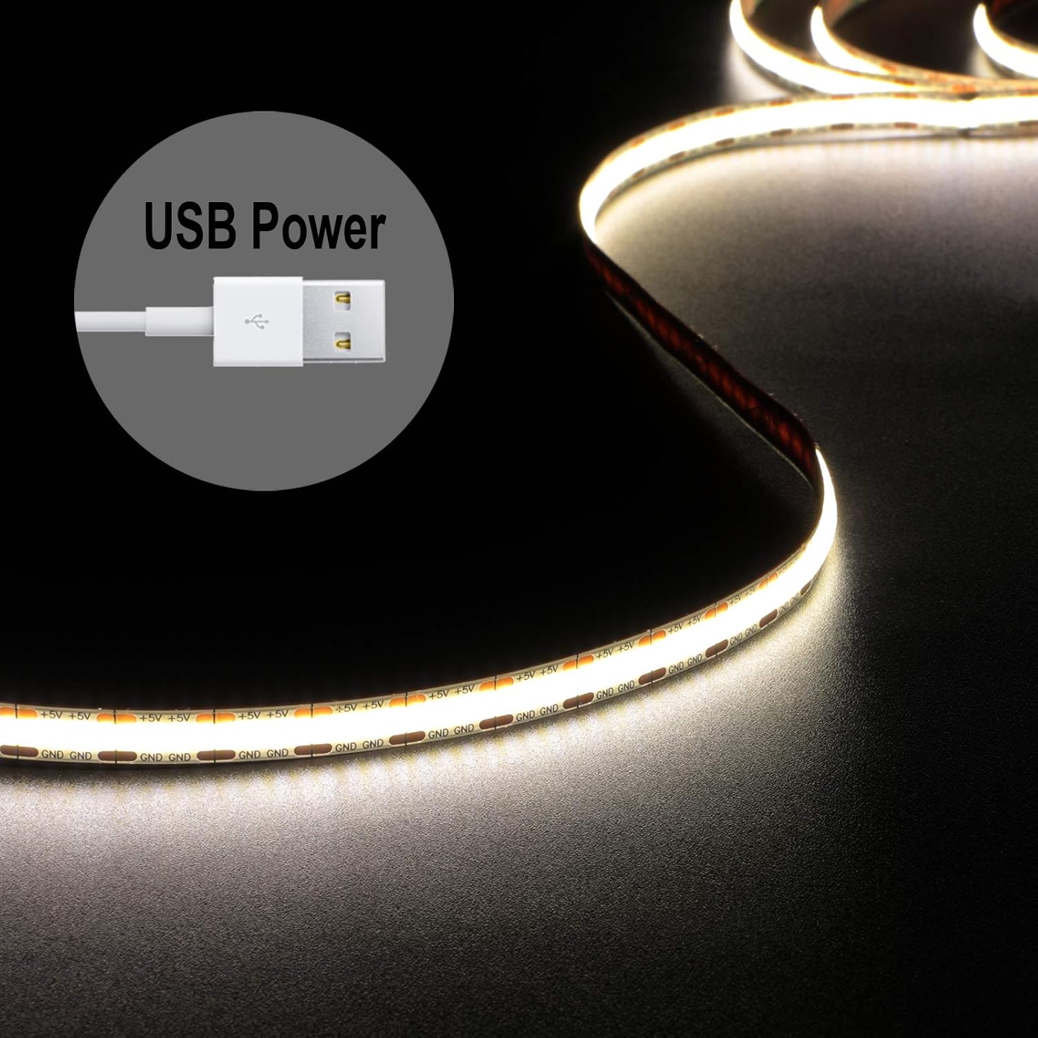 USB Metal LED Strip Light — 4.92ft-4000K-USB