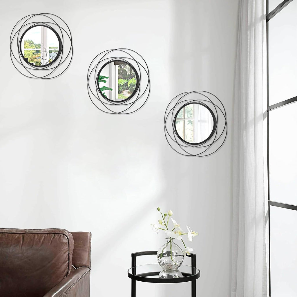 Round Black Wall Mirror — 12" - View 4