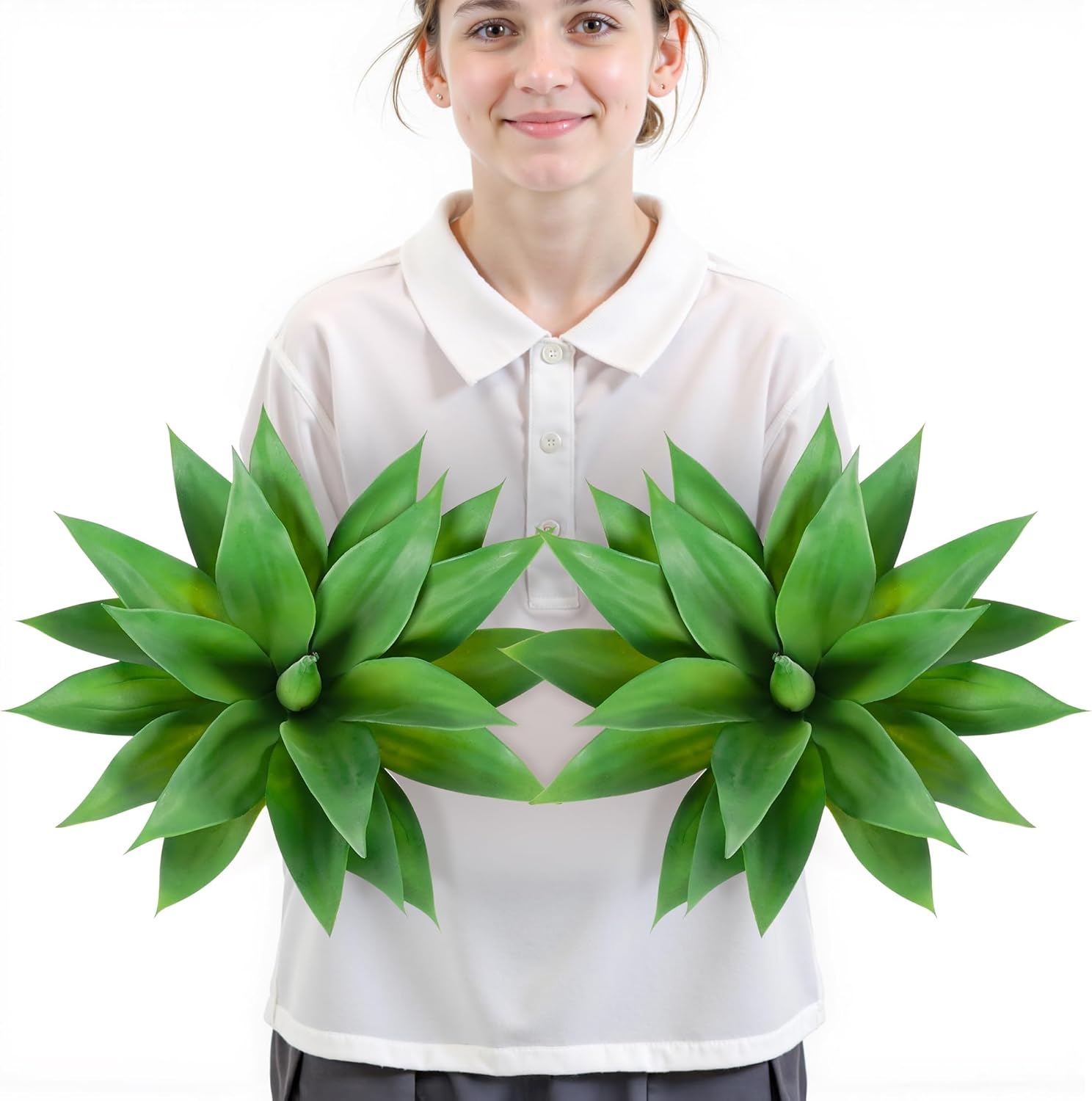 Blue Faux Plant — 14" — Hard-green