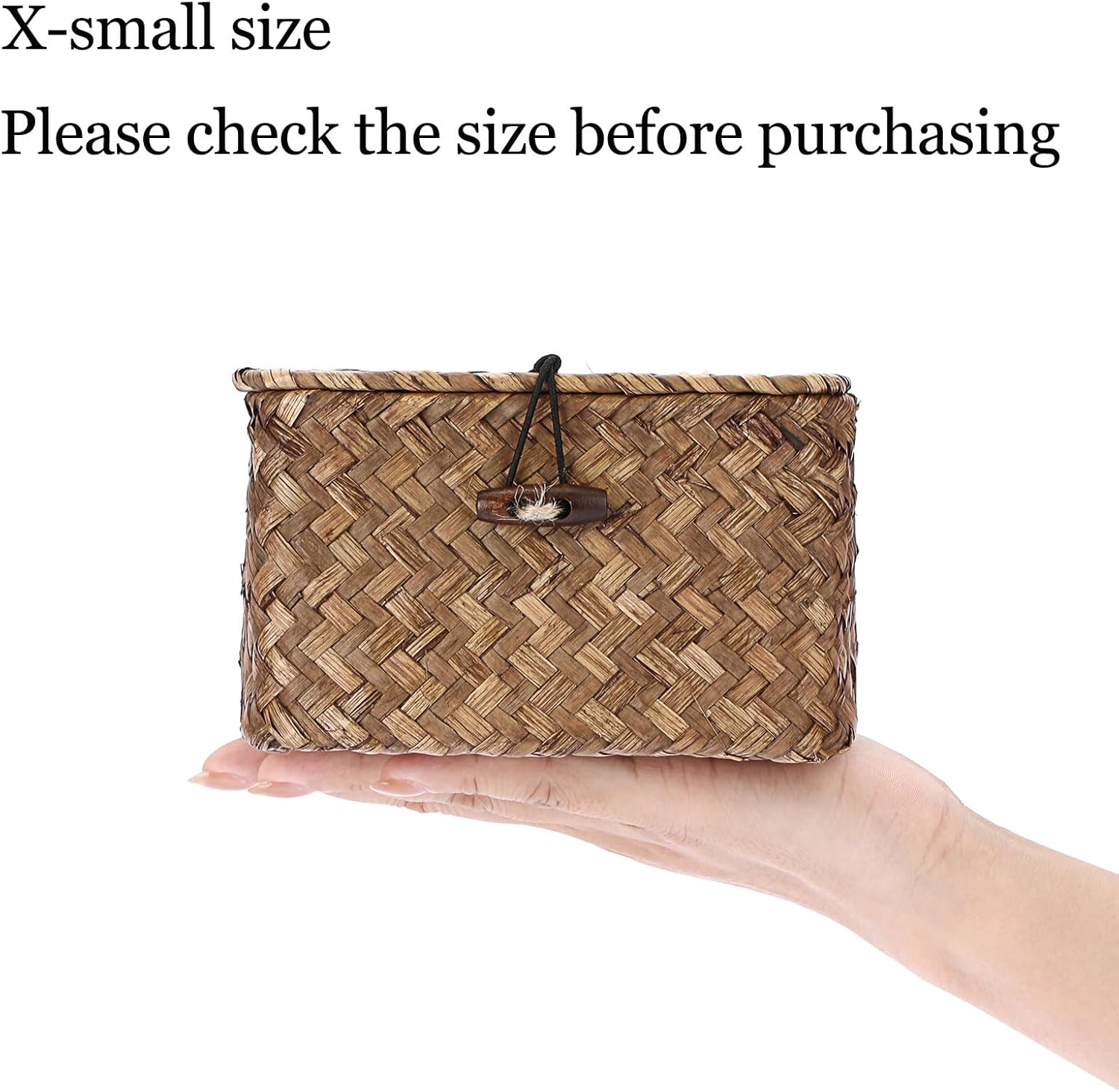 Handwoven Boho Brown Storage Basket - View 3