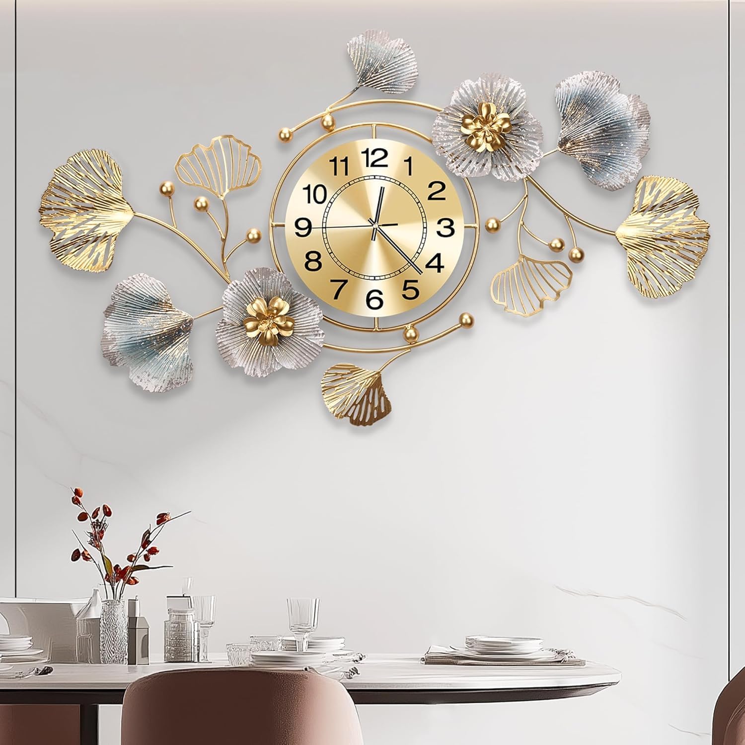 Mid-Century Blue Wall Clock — 32" — Retro Blue Color