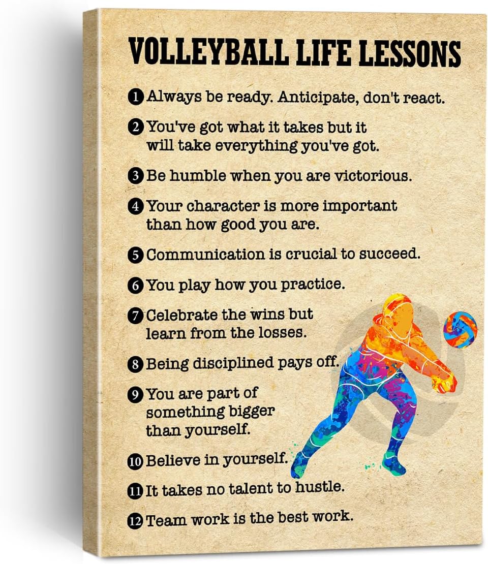 Beige Framed Wall Art — Volleyball