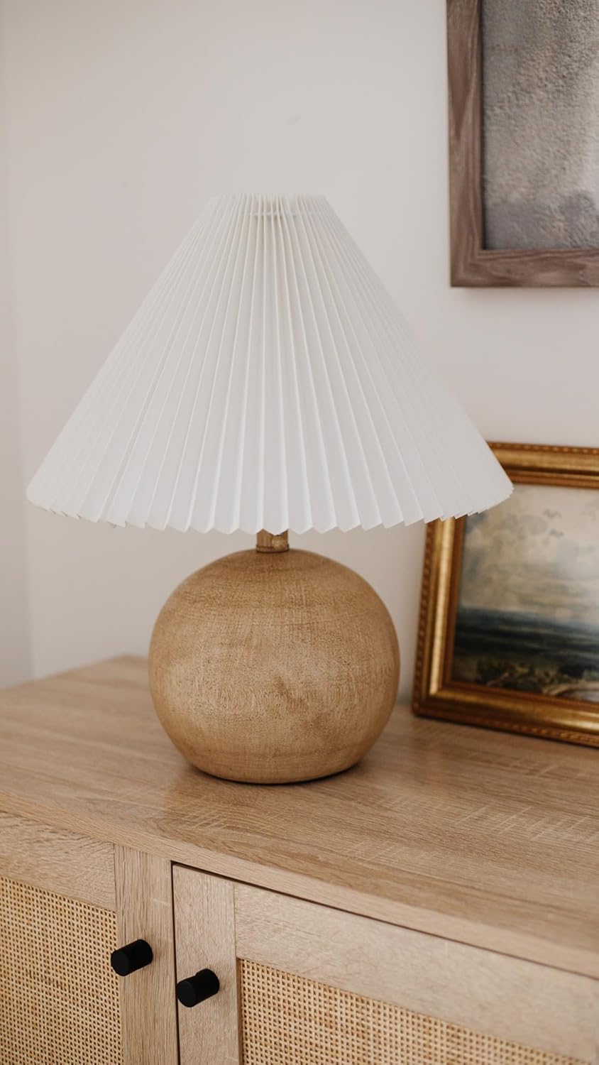 Linen Mid-Century Beige Table Lamp — 17.25" - View 3
