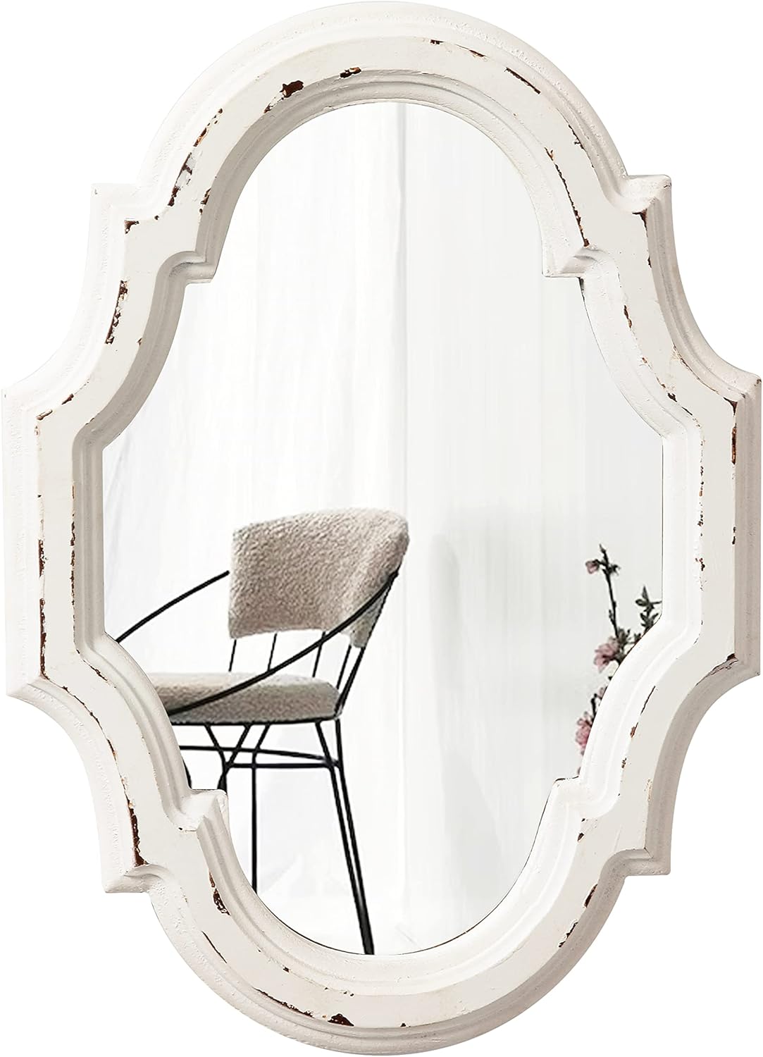 Round Farmhouse Wood Wall Mirror — 1" — Oval