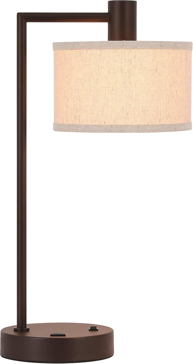 USB Luxe Gold Desk Lamp — Dark Bronze