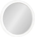 Round Farmhouse Brown Wall Mirror — 28" — White
