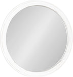 Round Farmhouse Brown Wall Mirror — 28" — White