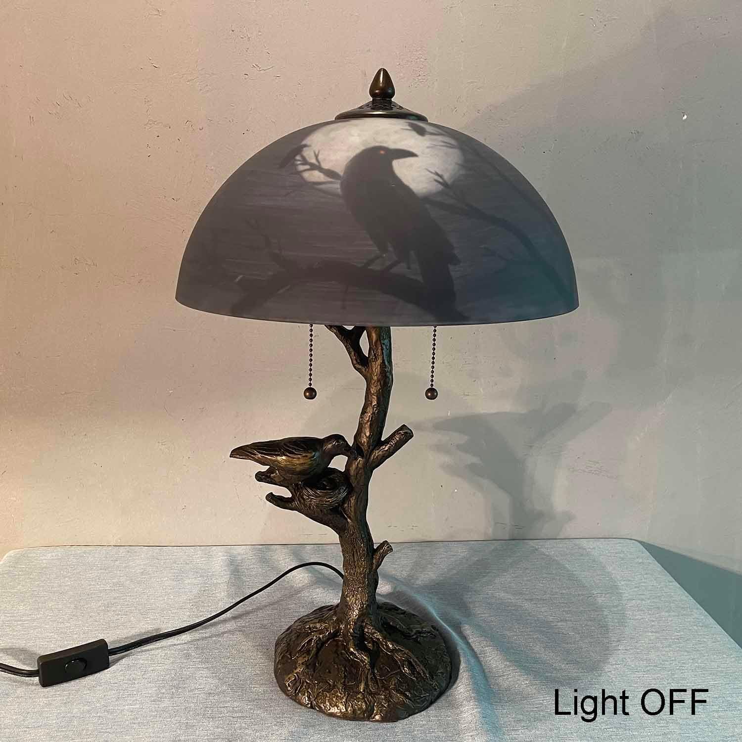 Hand-Painted Black Table Lamp — 14" - View 7