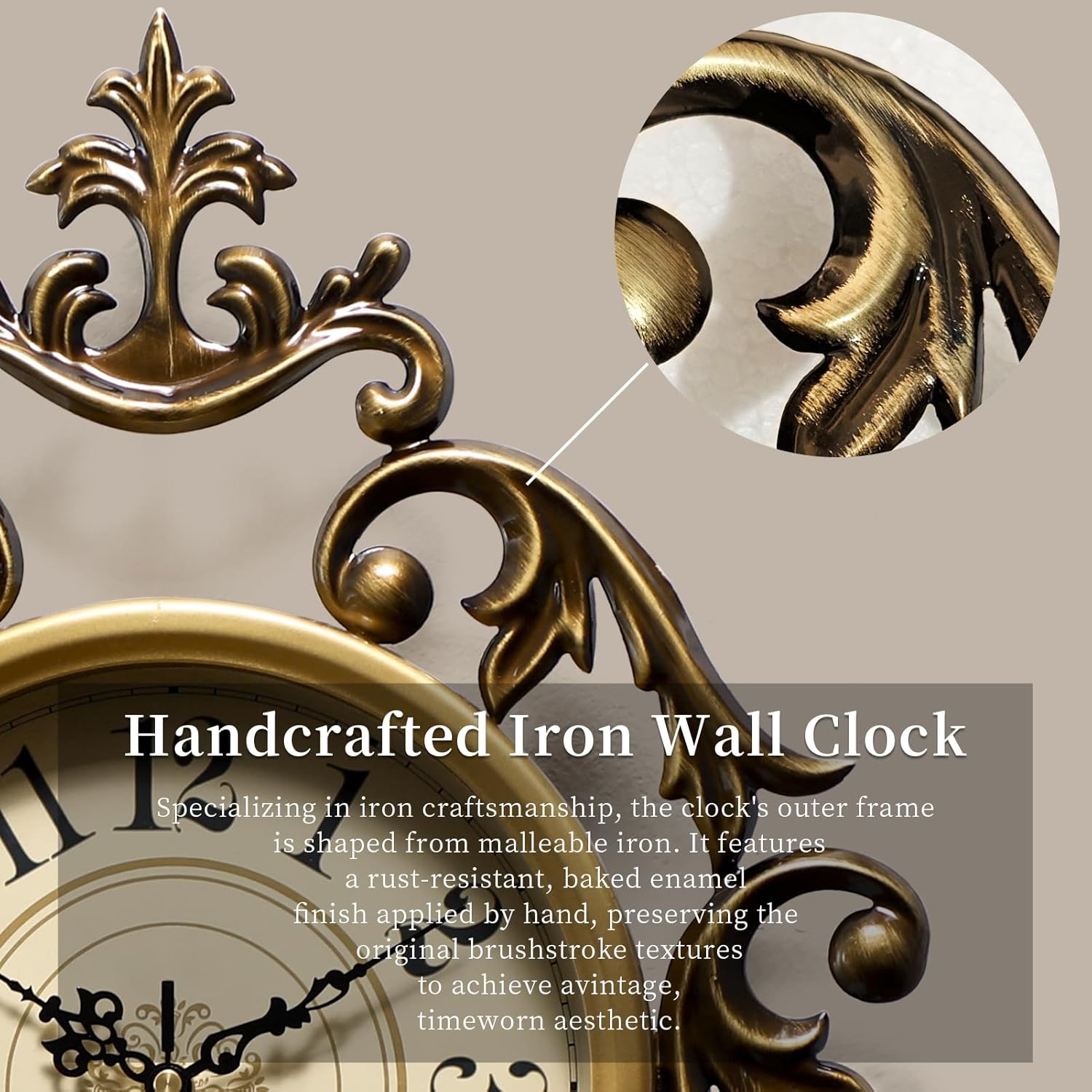 Battery Operated Mid-Century Wall Clock — 21" - View 5