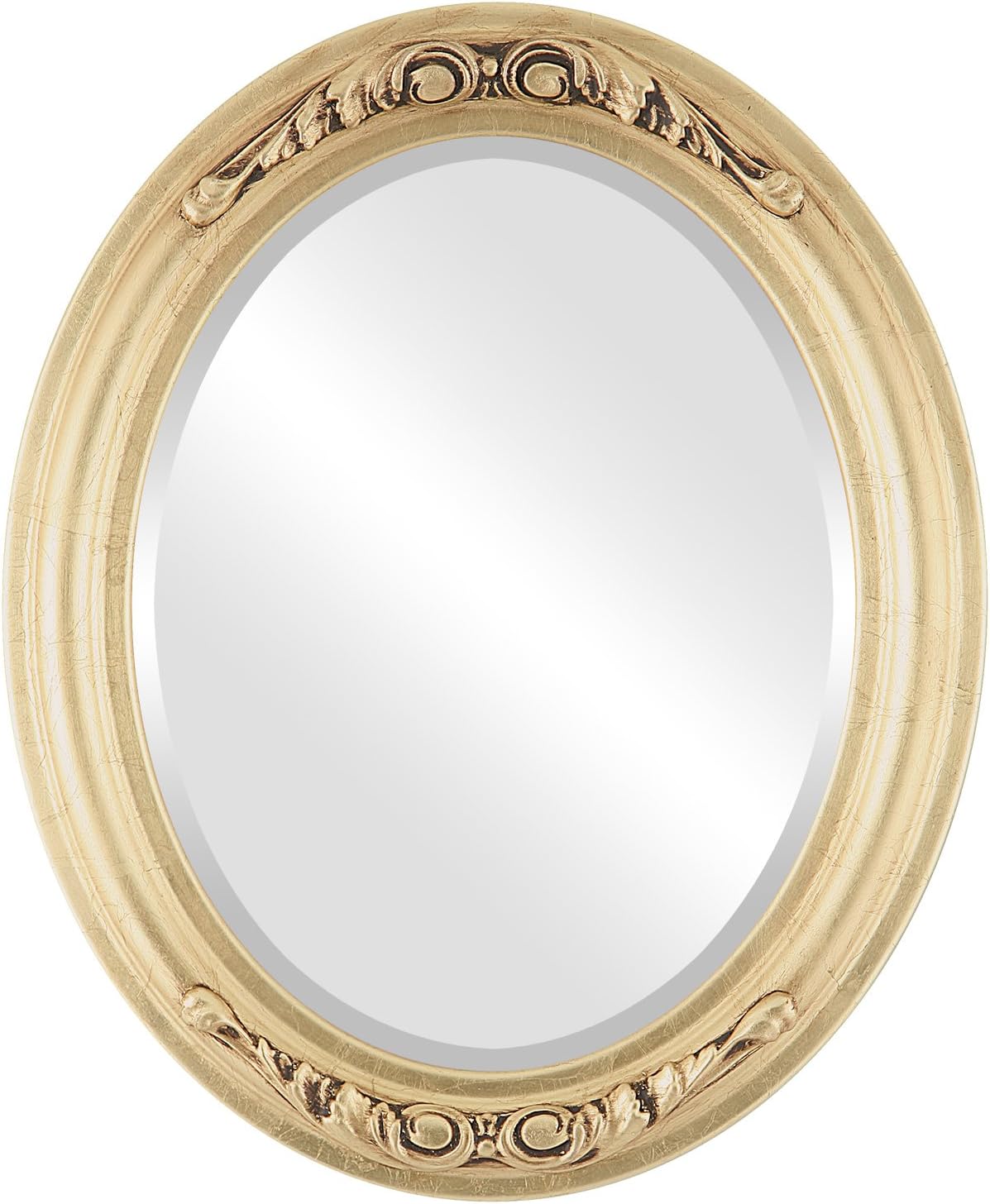 Beveled Luxe Beige Wall Mirror — 20" — Gold Leaf