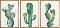 Framed Boho Green Wall Art — 24" — 24" x 36" x 3 Panels NATURAL