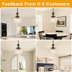 Modern Black Pendant Light — 10" - View 4
