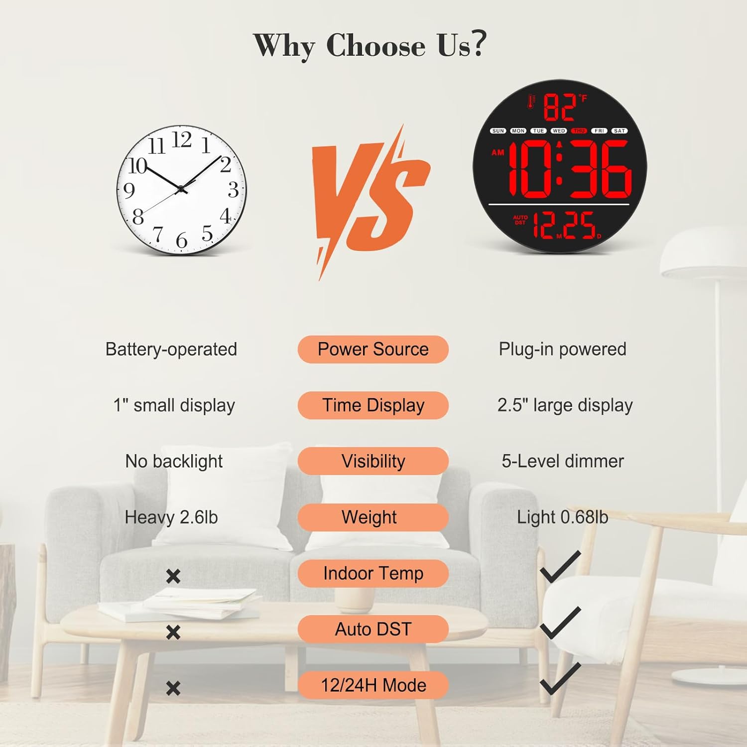 Blue Wall Clock - View 6