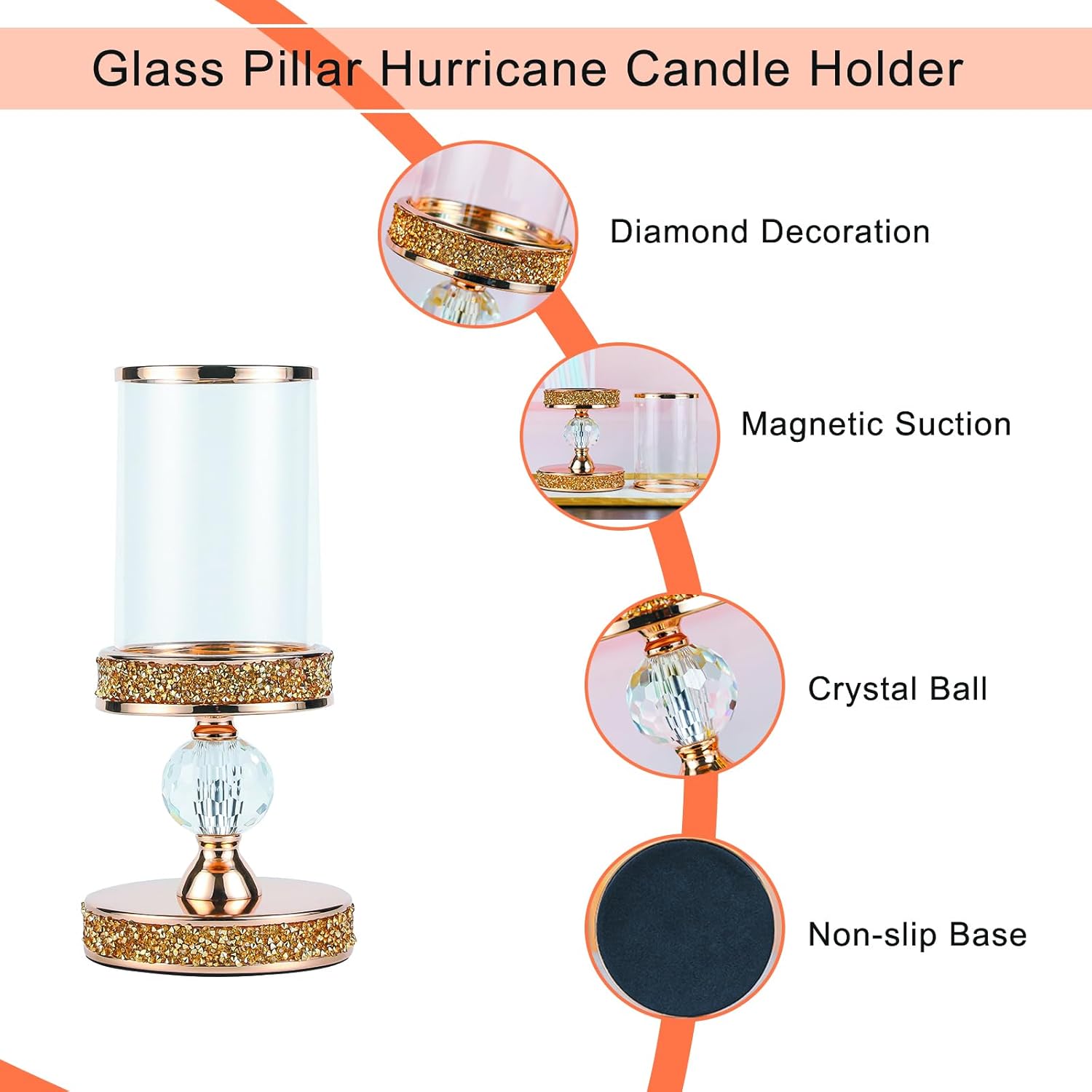 Luxe Glass Pillar Candle - View 3