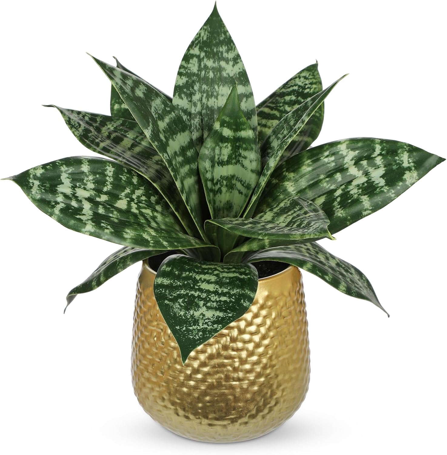 Modern Black Artificial Plant — 9" — Green #4-gold Pot