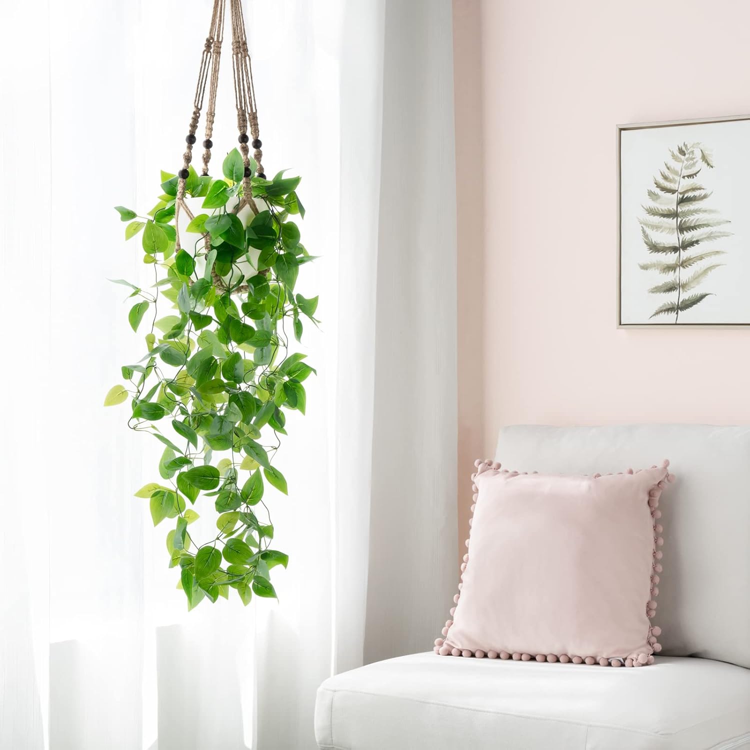 Boho Black Artificial Plant - View 4