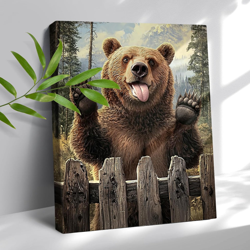 Farmhouse Brown Wall Decor — 12" — Brown Bear
