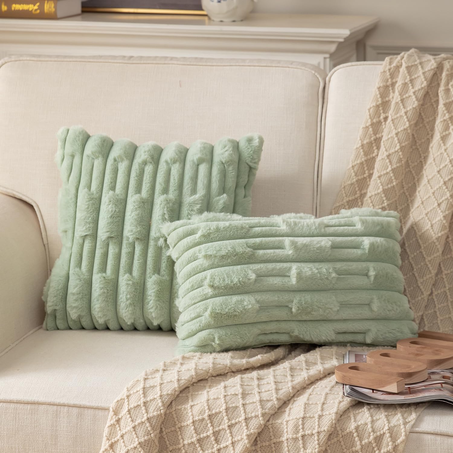 Velvet Boho Fabric Throw Pillow Cover — 24" - View 4