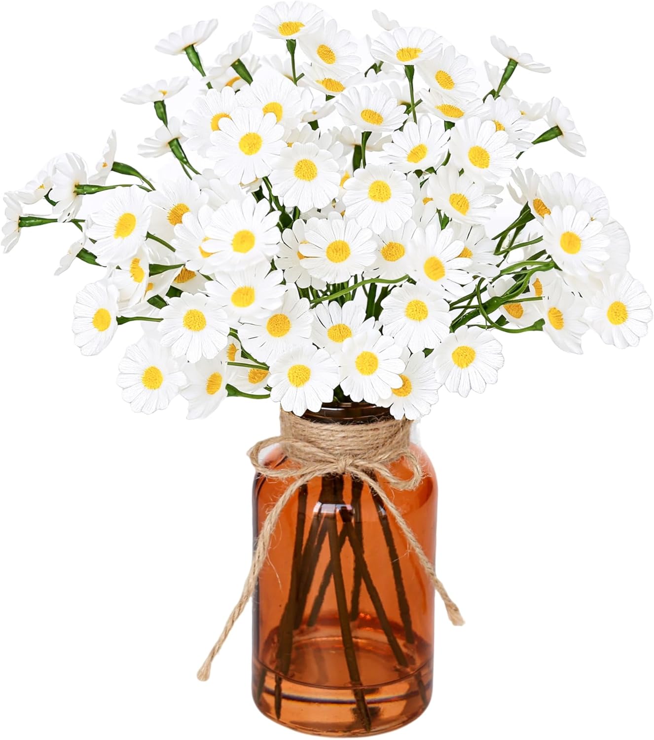 Farmhouse Glass Artificial Plant — Daisy