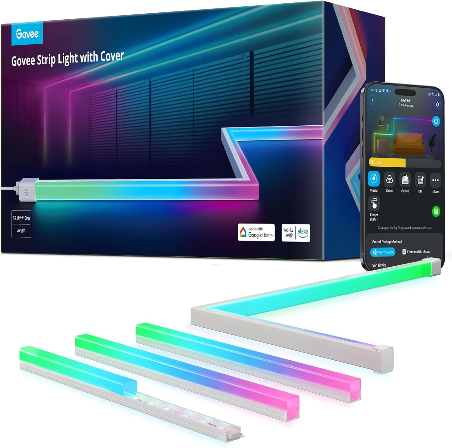 Smart Metal LED Strip Lights — 32.8ft