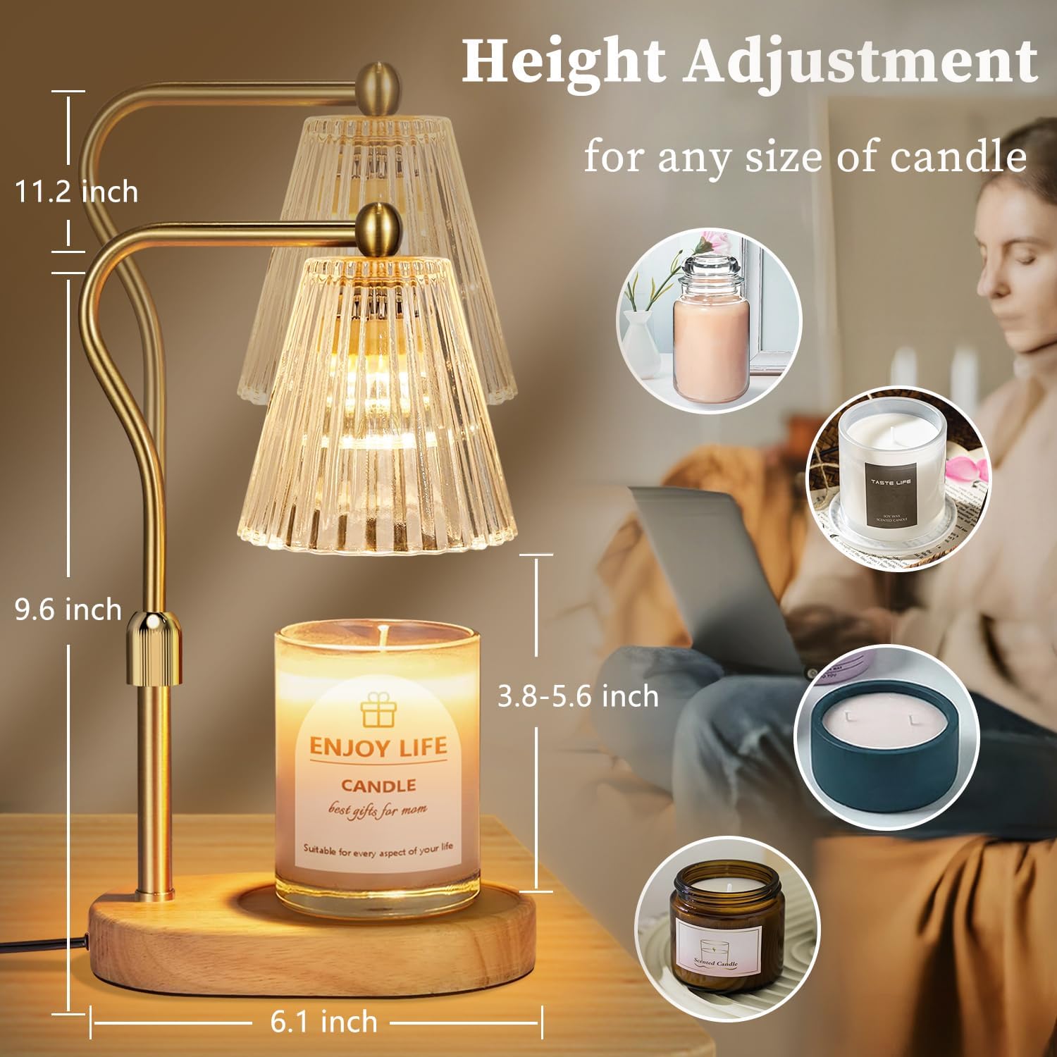 Adjustable Brown Table Lamp - View 5