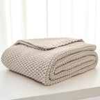 Knit Farmhouse Beige Throw Pillow — 51" - View 4