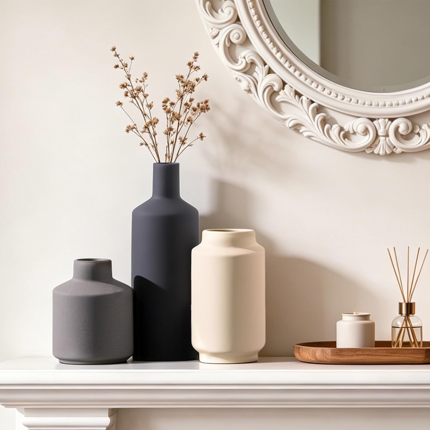 Boho Grey Decorative Vase — Set of 3 - View 8