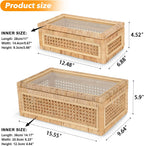 Handwoven Boho Glass Storage Bin — 15.55" - View 3