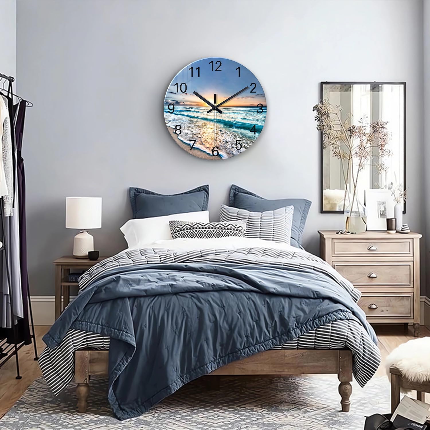 Battery Operated Blue Wall Clock — 16" - View 4