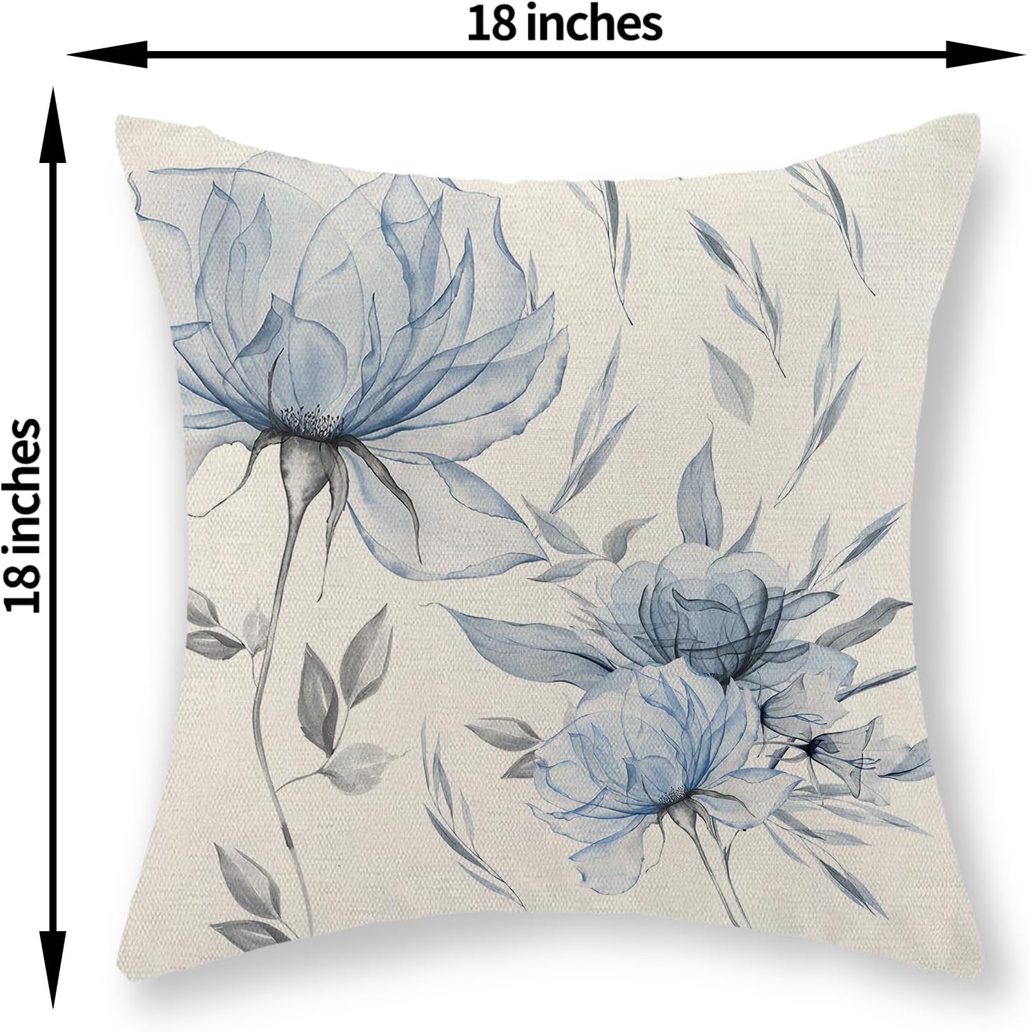 Linen Boho Beige Pillow Cover — 18" - View 2