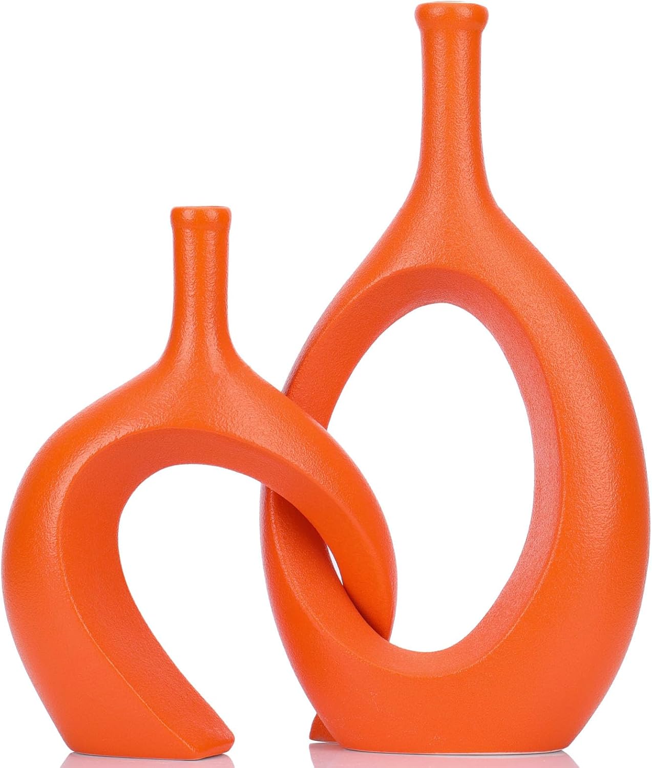 Modern Blue Vase — Set of 2 — Orange