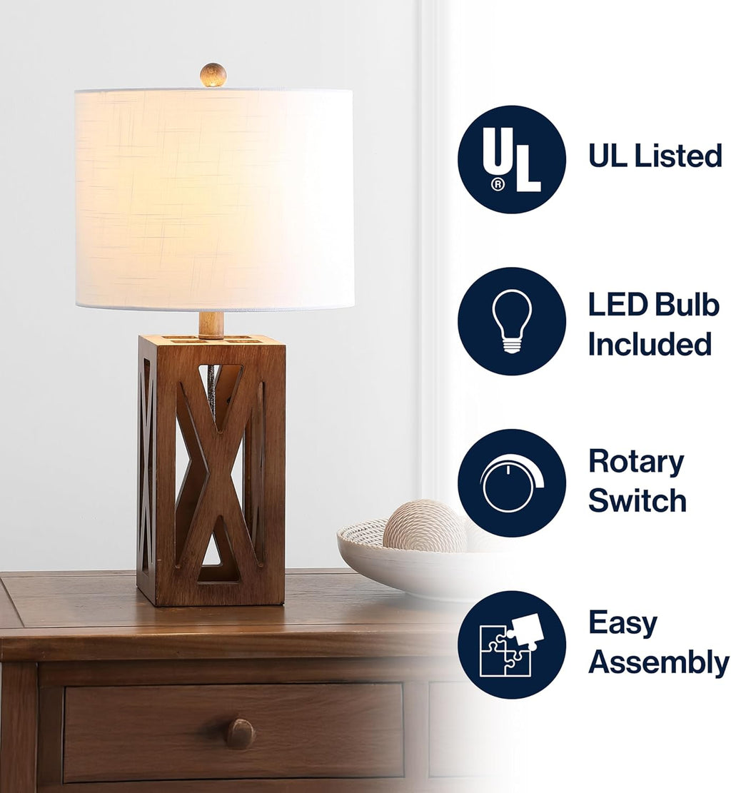 Linen Farmhouse Black Desk Lamp — 21.5" - View 4
