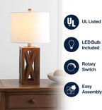 Linen Farmhouse Black Desk Lamp — 21.5" - View 4
