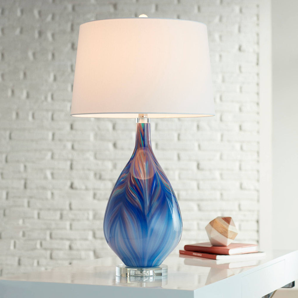 Modern Blue Table Lamp — 29"