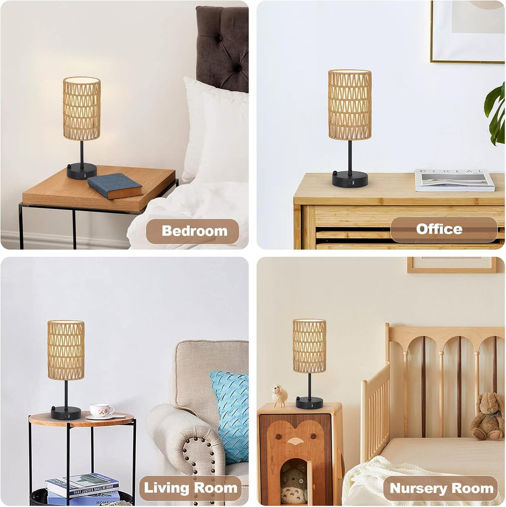 Dimmable Boho Black Desk Lamp - View 7