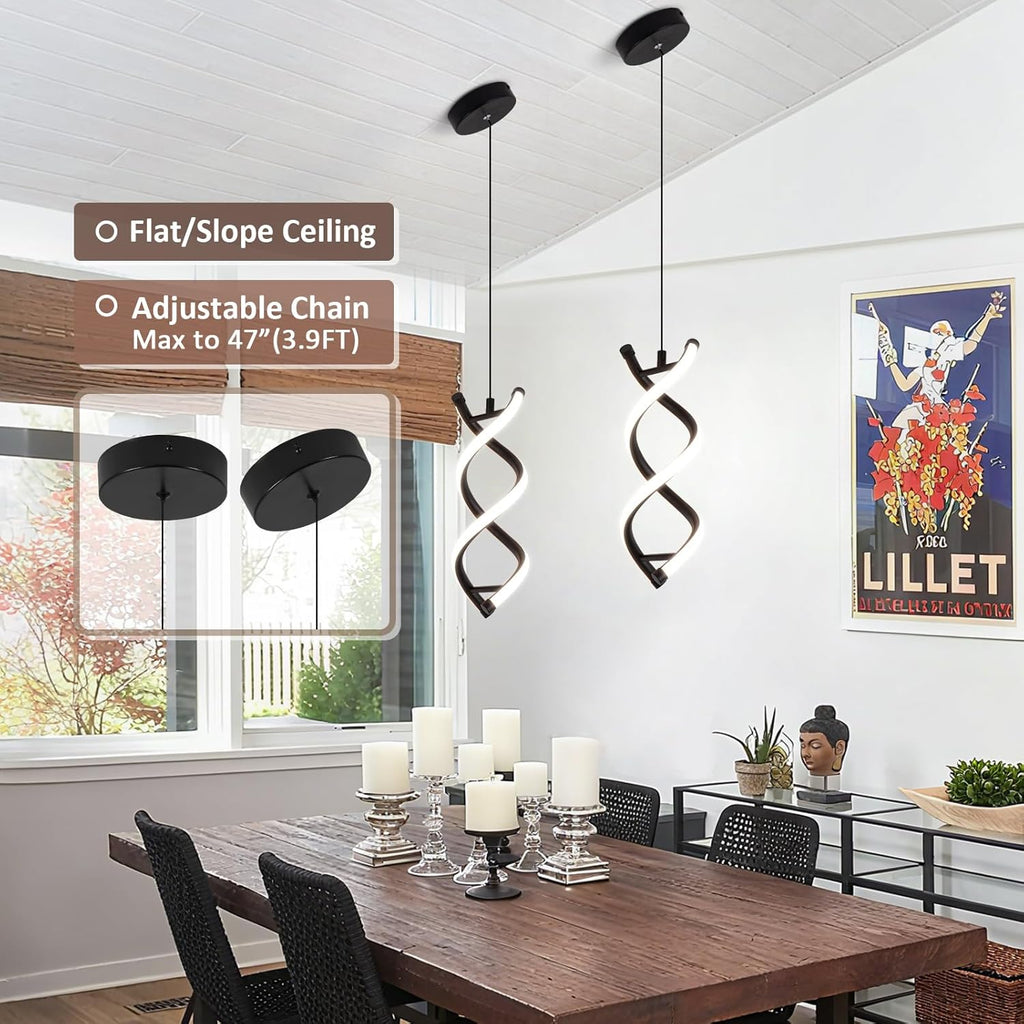 Dimmable Modern Black Pendant Light - View 4