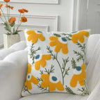 Embroidered Boho Blue Throw Pillow Cover — 18x18 - View 4
