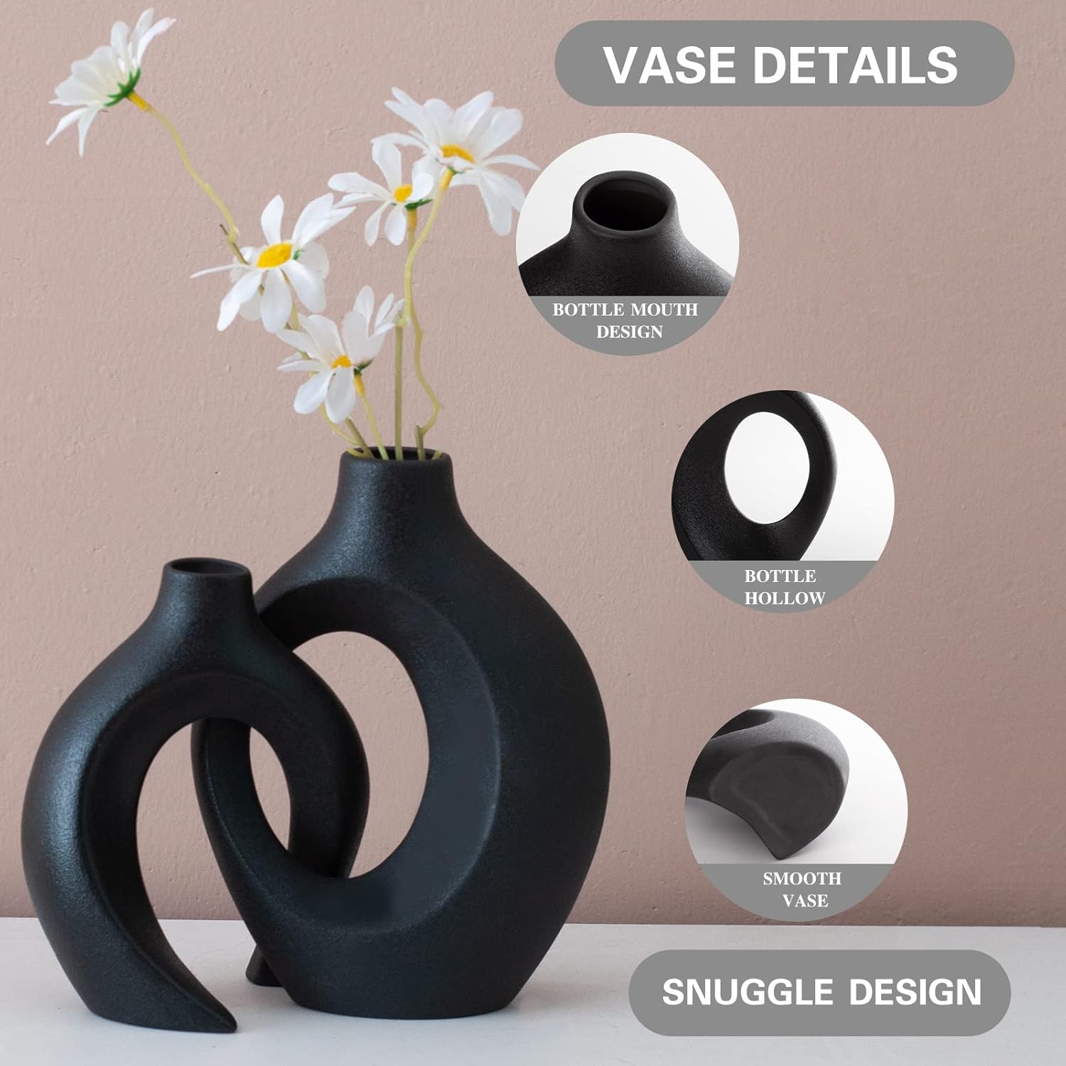 Boho Beige Flower Vase — Set of 2 - View 3