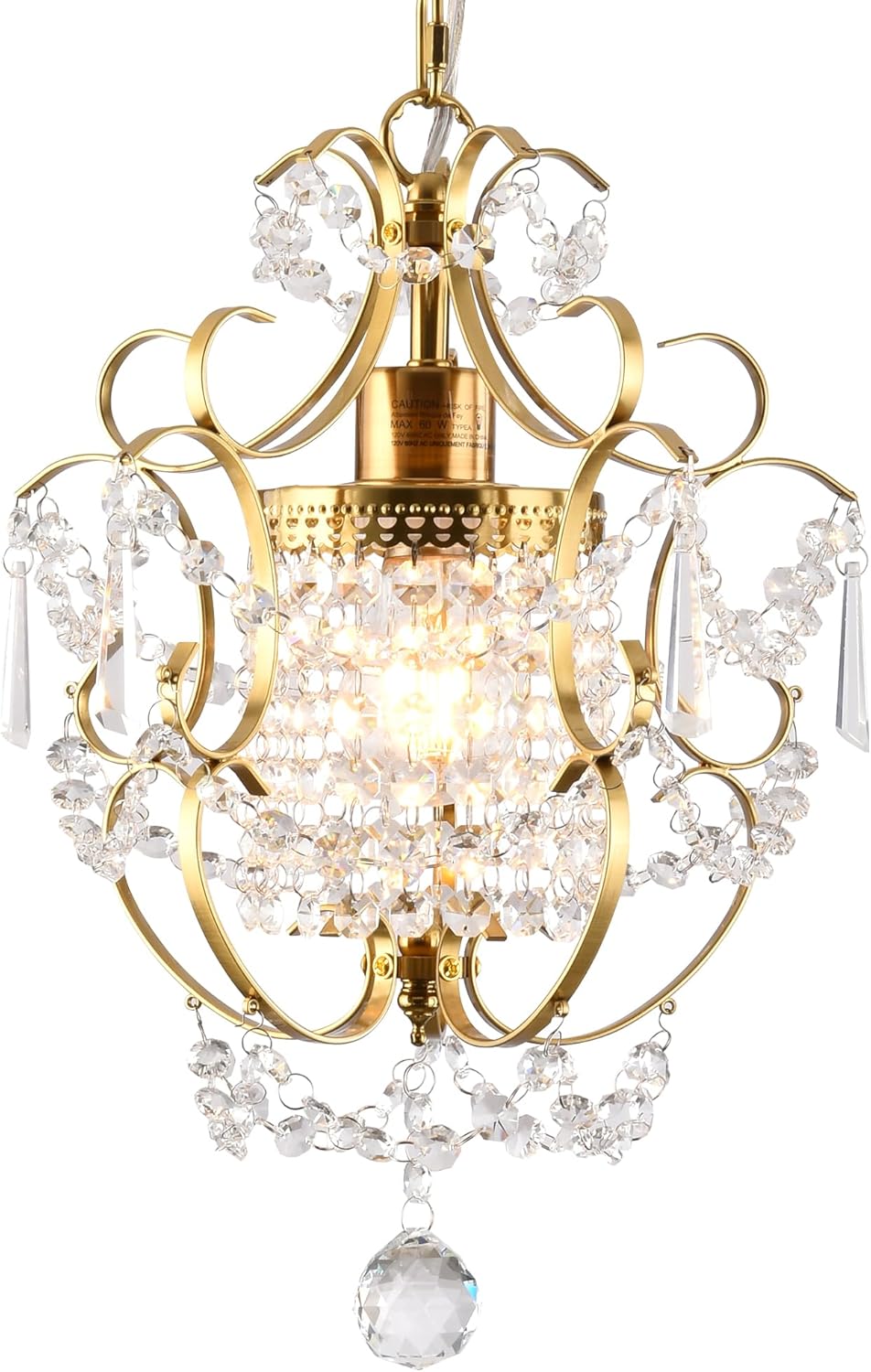 Farmhouse Gold Chandelier — 1-Light — Gold
