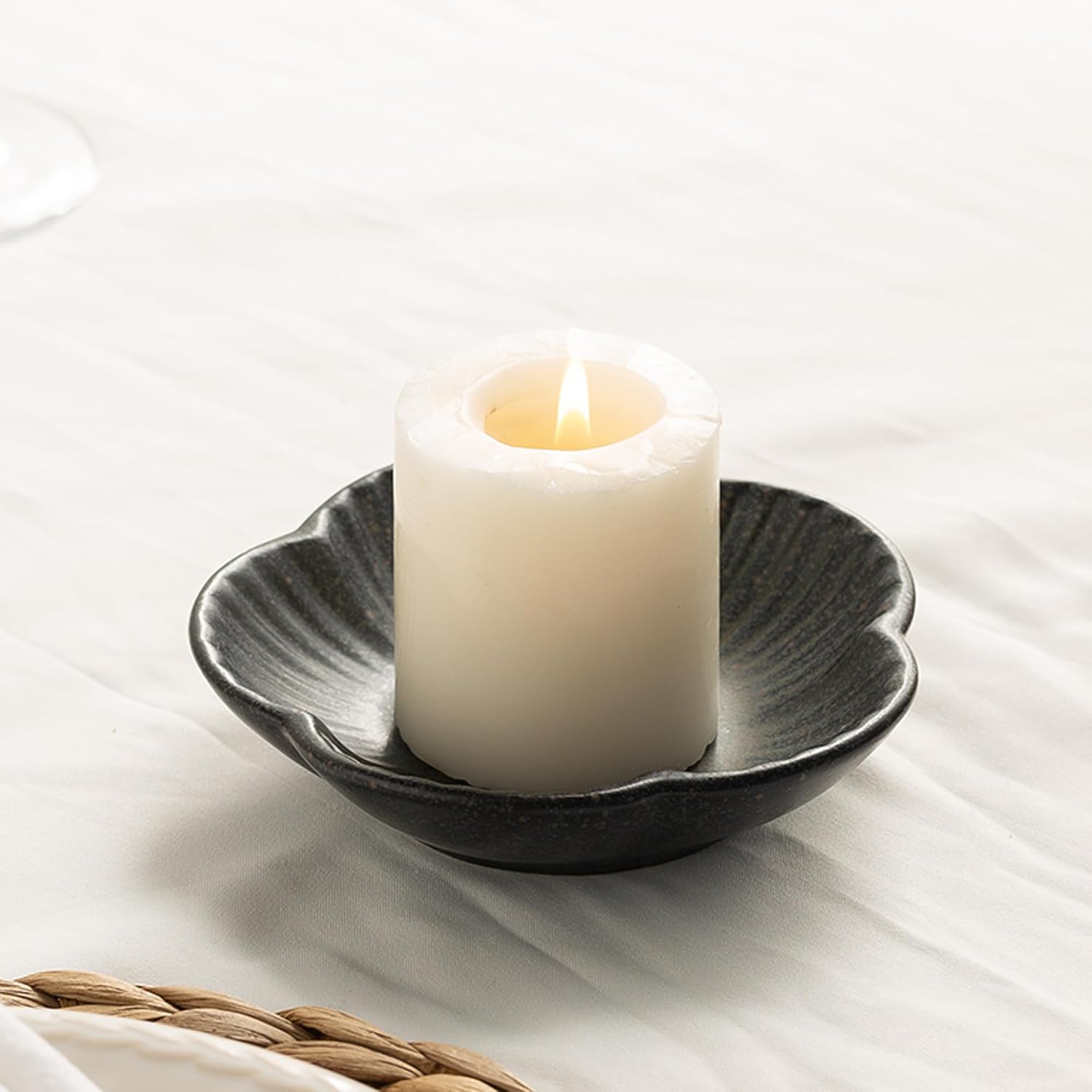 Black Pillar Candle — Black