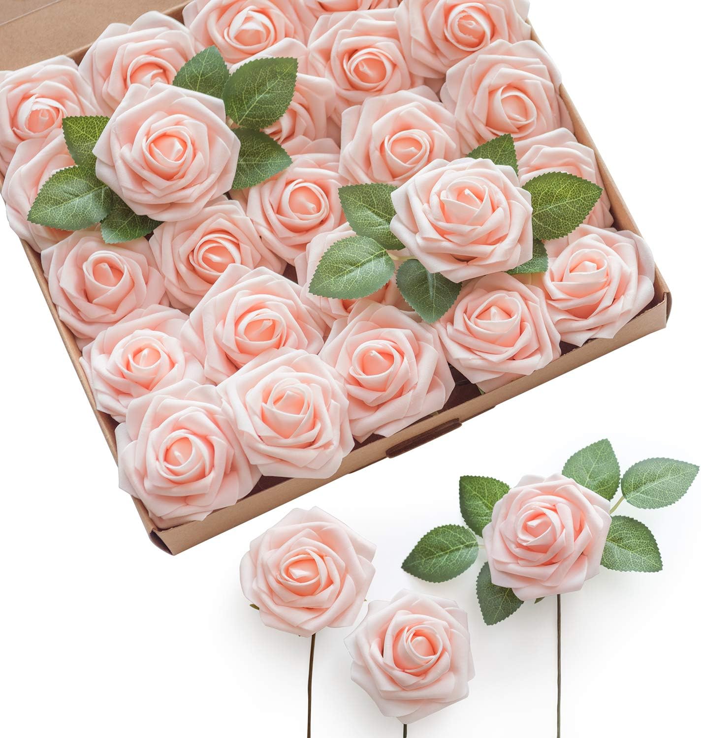 Luxe Beige Artificial Flowers — 3" — Pk- Blush