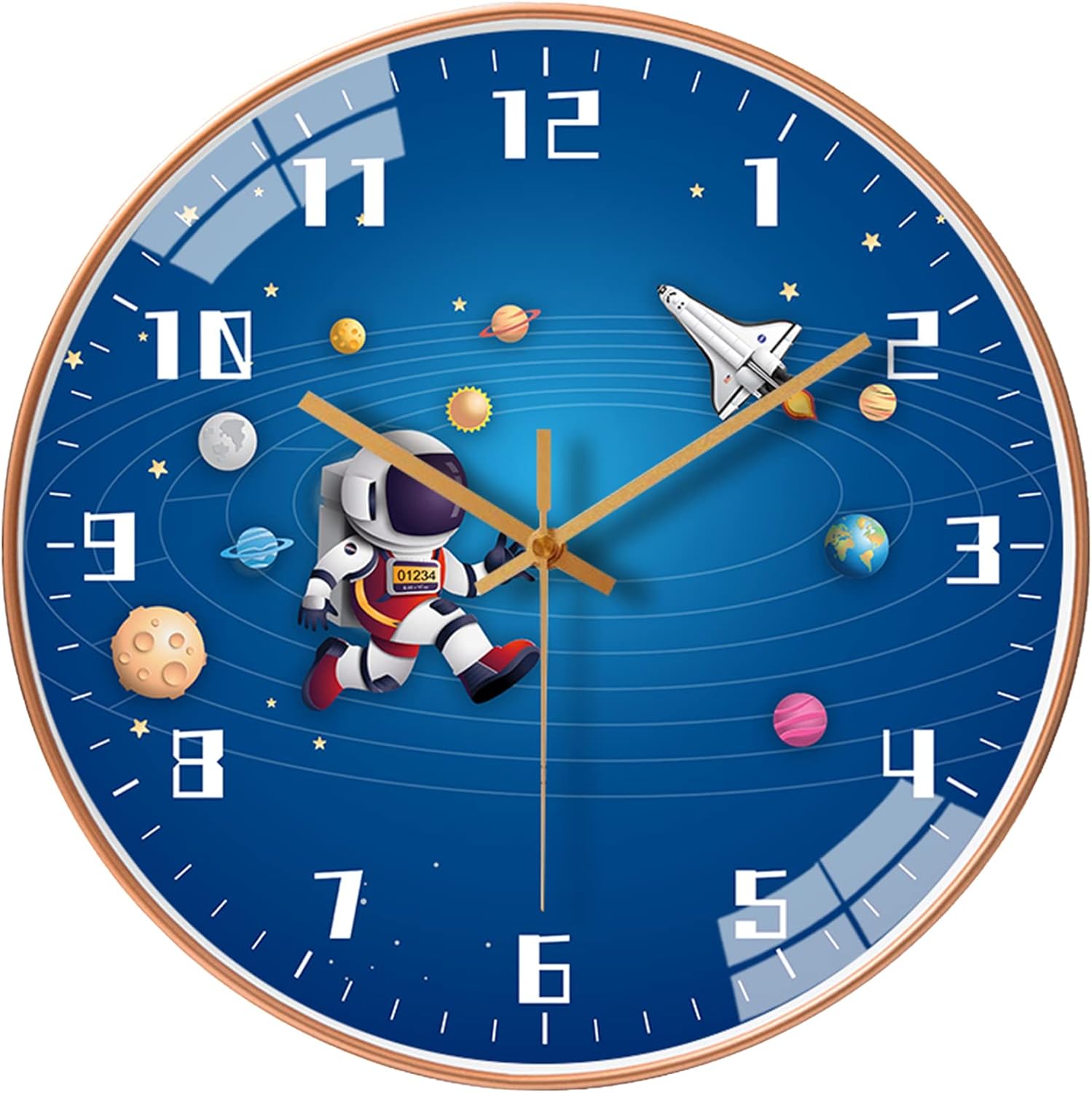 Battery Operated Blue Wall Clock — 12" — Blue-2