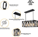 Rectangular Farmhouse Metal Pendant Light — 4-Light - View 2